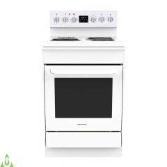 Parmco 600mm Freestanding Stove, Radiant Coil Cooktop, White, 7 year Warranty