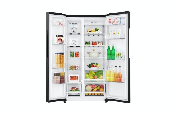 LG 626L Side By Side Fridge Freezer - Matte Black Stainless Steel - Image 3