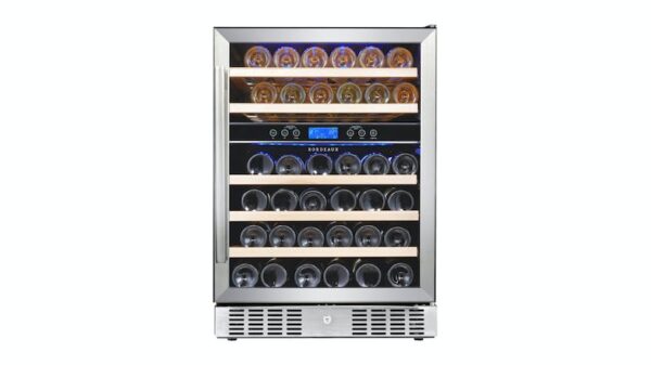 Bordeaux 46 Bottle Dual Zone Right Hand Wine Cabinet - Stainless Steel - Image 2