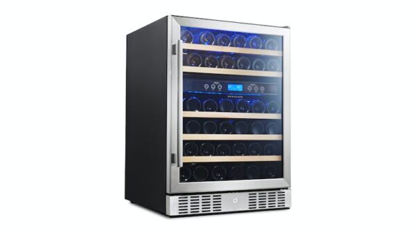 Bordeaux 46 Bottle Dual Zone Right Hand Wine Cabinet - Stainless Steel