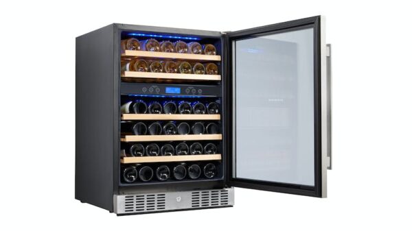 Bordeaux 46 Bottle Dual Zone Right Hand Wine Cabinet - Stainless Steel - Image 3
