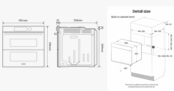 Samsung Bespoke 76L Series 6 AI Pro Cooking with View Inside and Dual Cook Steam - Image 2