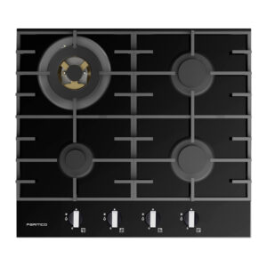 Parmco 600mm Hob, 3 Burner + Wok, Gas, Black Glass