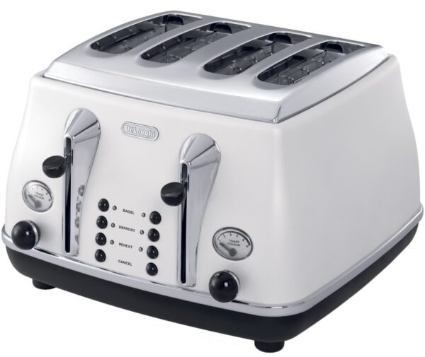 DeLonghi Icona Classic, 4 Slice White Toaster