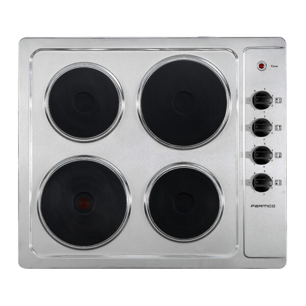 Parmco Cooktop 600mm, Stainless Steel Plate, 4 Burner