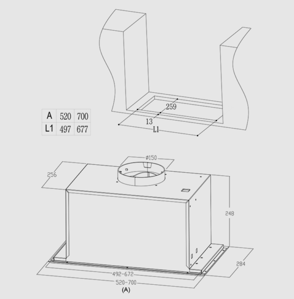 Midea 520mm Powerpack Rangehood - Image 3