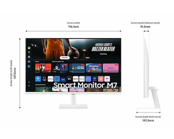 Samsung 32" Smart Monitor M7 M70D UHD - Image 3
