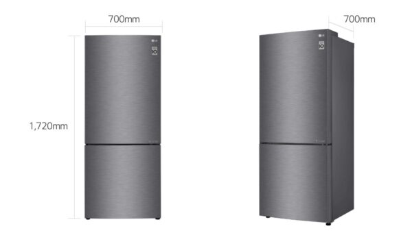 LG Bottom Mount Fridge with Door Cooling in Dark Graphite Finish - Image 2