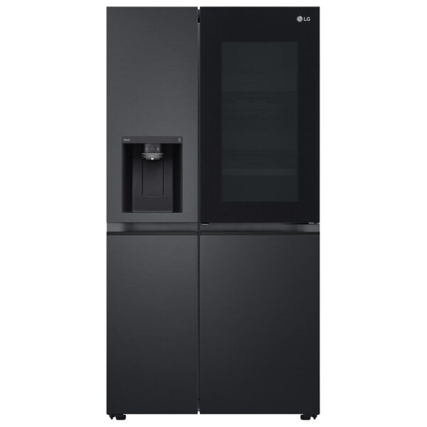 LG 635L Side-by-Side Fridge Freezer with Ice & Water - Matte Black