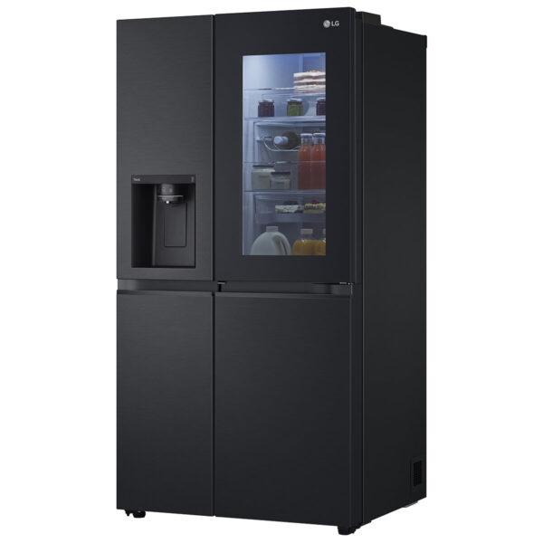 LG 635L Side-by-Side Fridge Freezer with Ice & Water - Matte Black - Image 2