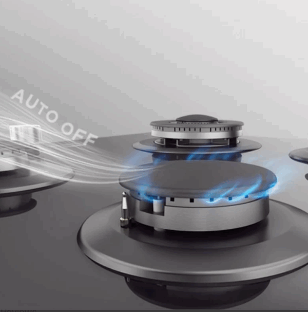 Midea 60cm Gas Cooktop Black Tempered Glass With Timer - Image 4