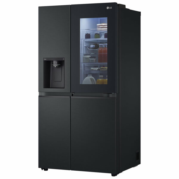 LG 635L Side-by-Side Fridge Freezer with Ice & Water - Matte Black - Image 2