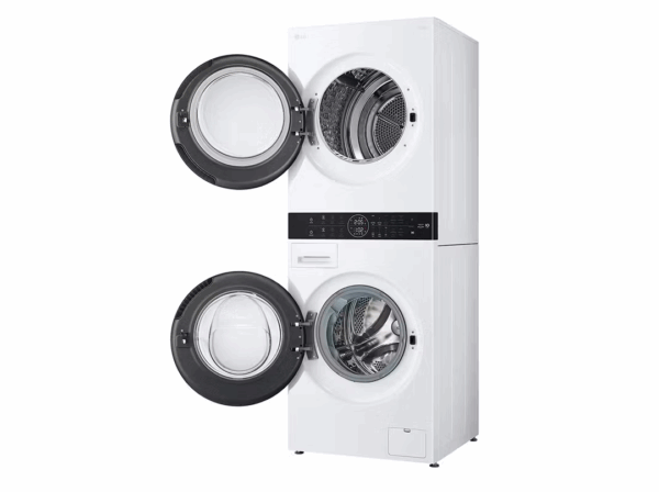 LG 12kg Front Loading Washing Machine and 9kg Dryer Stack - Matte Black - Image 2